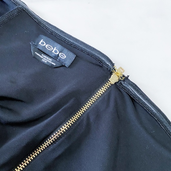 Bebe xs black criss cross off shoulder wrap crop top - Picture 11 of 13